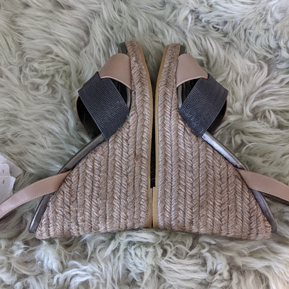 Brunello Cucinelli Leather Wedge Sandal. - Picture 13 of 15